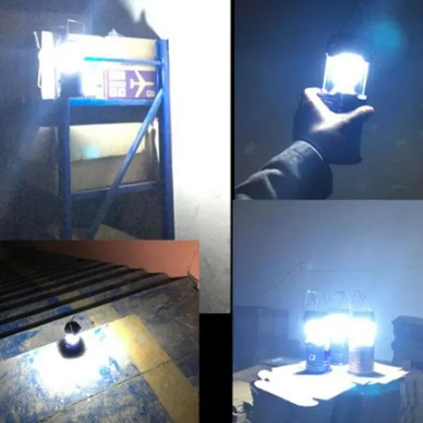 Outdoor Solar Power Handheld LED Camping Light Blue