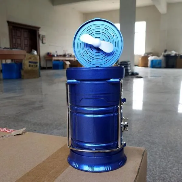 Outdoor Solar Power Handheld LED Camping Light Blue