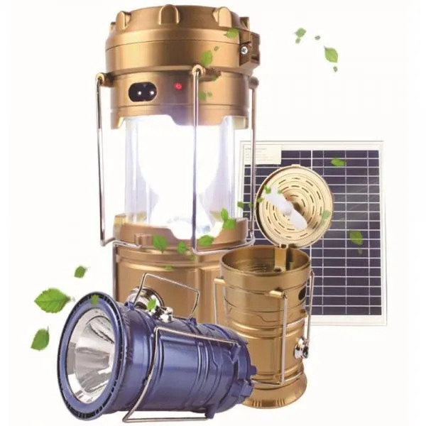 Outdoor Solar Power Handheld LED Camping Light Blue