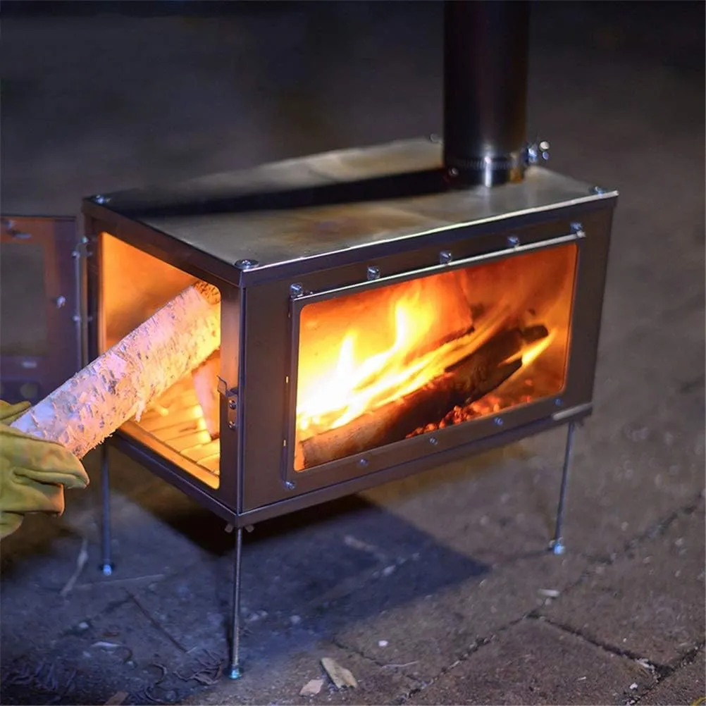 Outdoor Wood Burning Stove - Portable Detachable Wood Stove for Camping, Backpacking, Hiking - Includes Carry Bag - Emergency Survival Gear