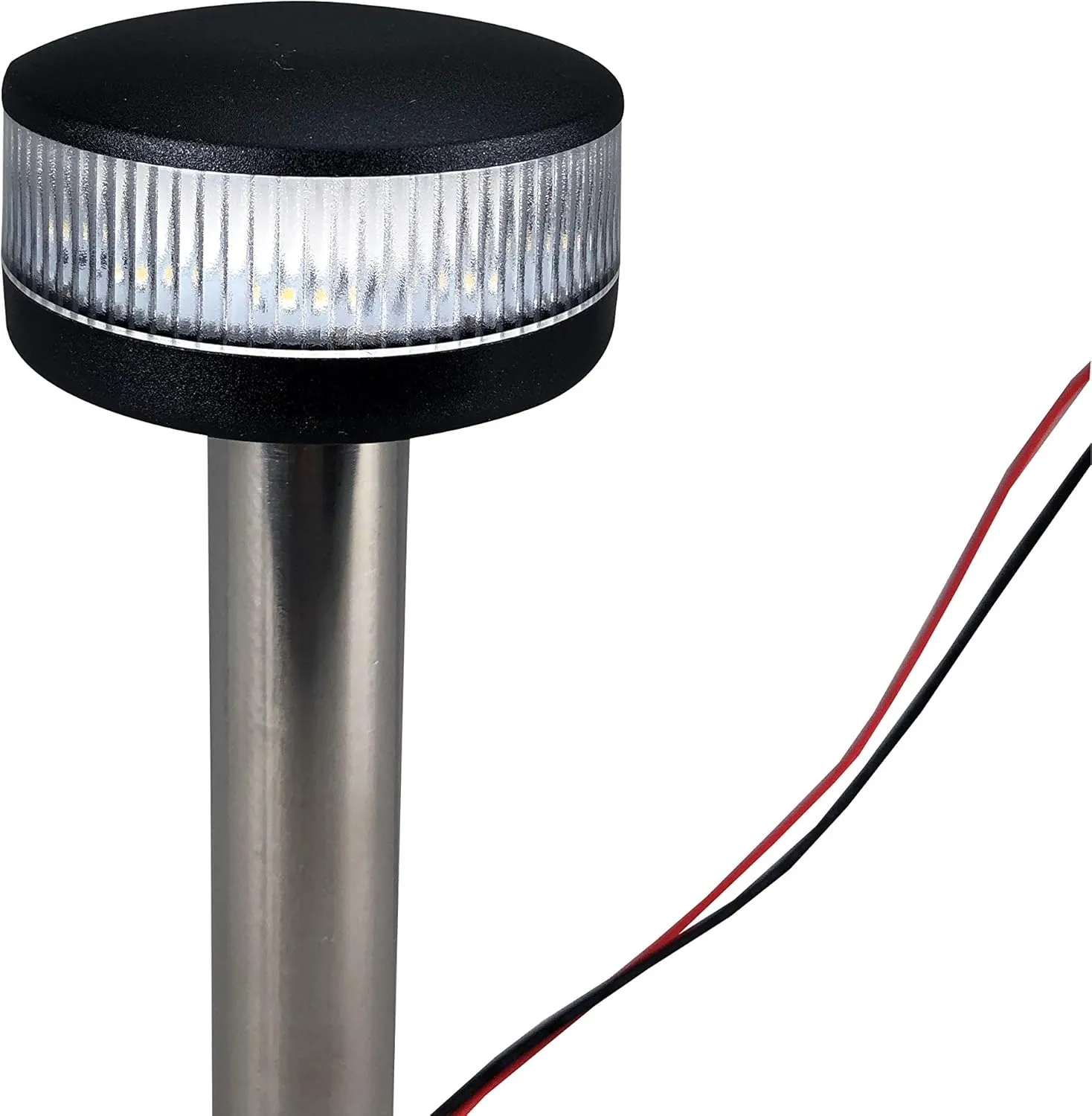 Pactrade Marine Boat Fixed Base Stern Light Anchor Light All Round White LED Marine Pole USCG 2 NM For Yacht Pontoon and Fishing Boat 12 Volts 6 Inches (150.6mm)