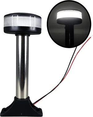 Pactrade Marine Boat Fixed Base Stern Light Anchor Light All Round White LED Marine Pole USCG 2 NM For Yacht Pontoon and Fishing Boat 12 Volts 6 Inches (150.6mm)