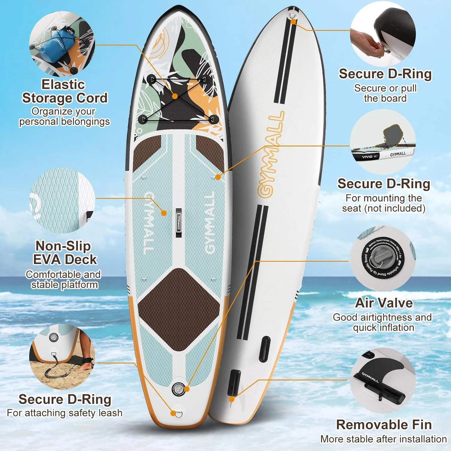 Paddle Board, Inflatable Stand Up SUP Paddle Boards for Adults & Youths of All Skill Levels, Wide & Non-Slip Deck Design Blow Up Paddleboards with Premium Accessories & Storage Bag
