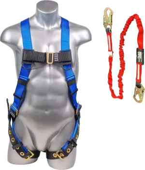Palmer Safety Full Body Construction Harness with 5 Point Adjustment, 1D-Ring, Tongue Buckle