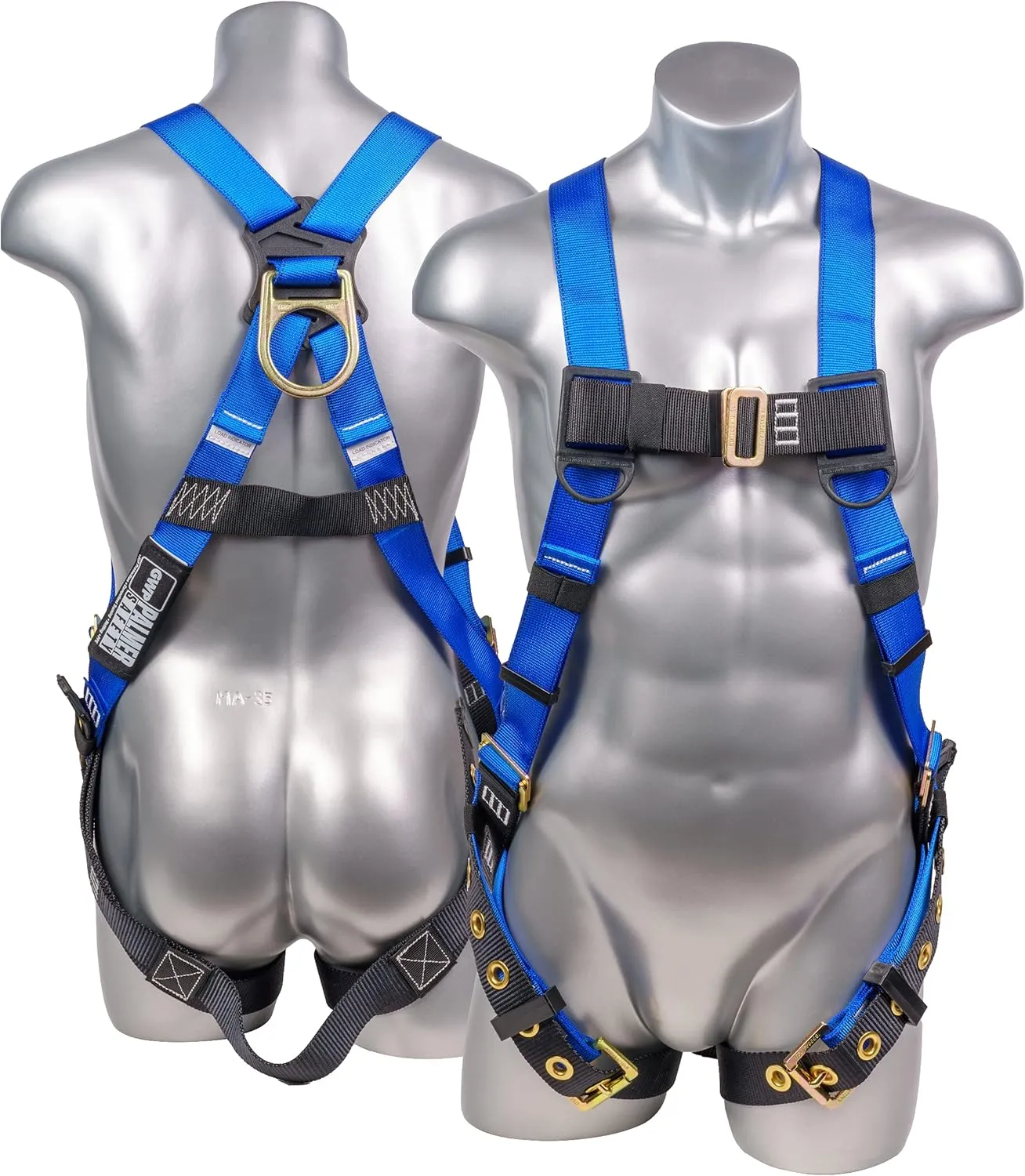 Palmer Safety Full Body Construction Harness with 5 Point Adjustment, 1D-Ring, Tongue Buckle