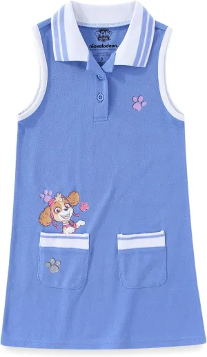 Paw Patrol Nickelodeon Skye Girls Sleeveless Tennis Dress with Pockets for Toddler and Big Kids