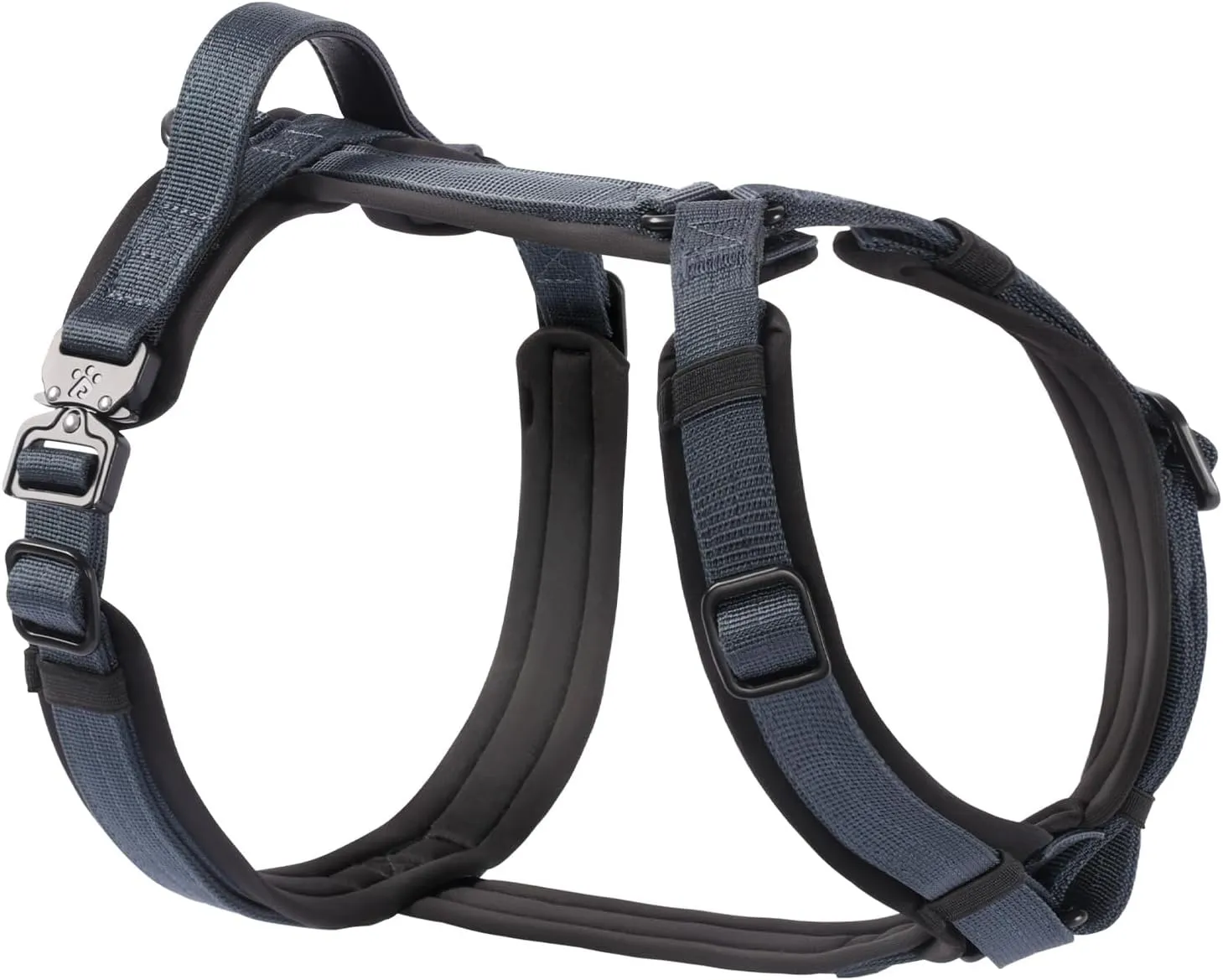 PawsPassion Dog Harness for Medium Dogs, Chew-Proof Metal Hardware, Easy Walk Dog Harness, Ergonomic Y-Shaped Design, Soft Padding, Padded Handle, Durable High-Tensile Nylon (Nightfall, M)