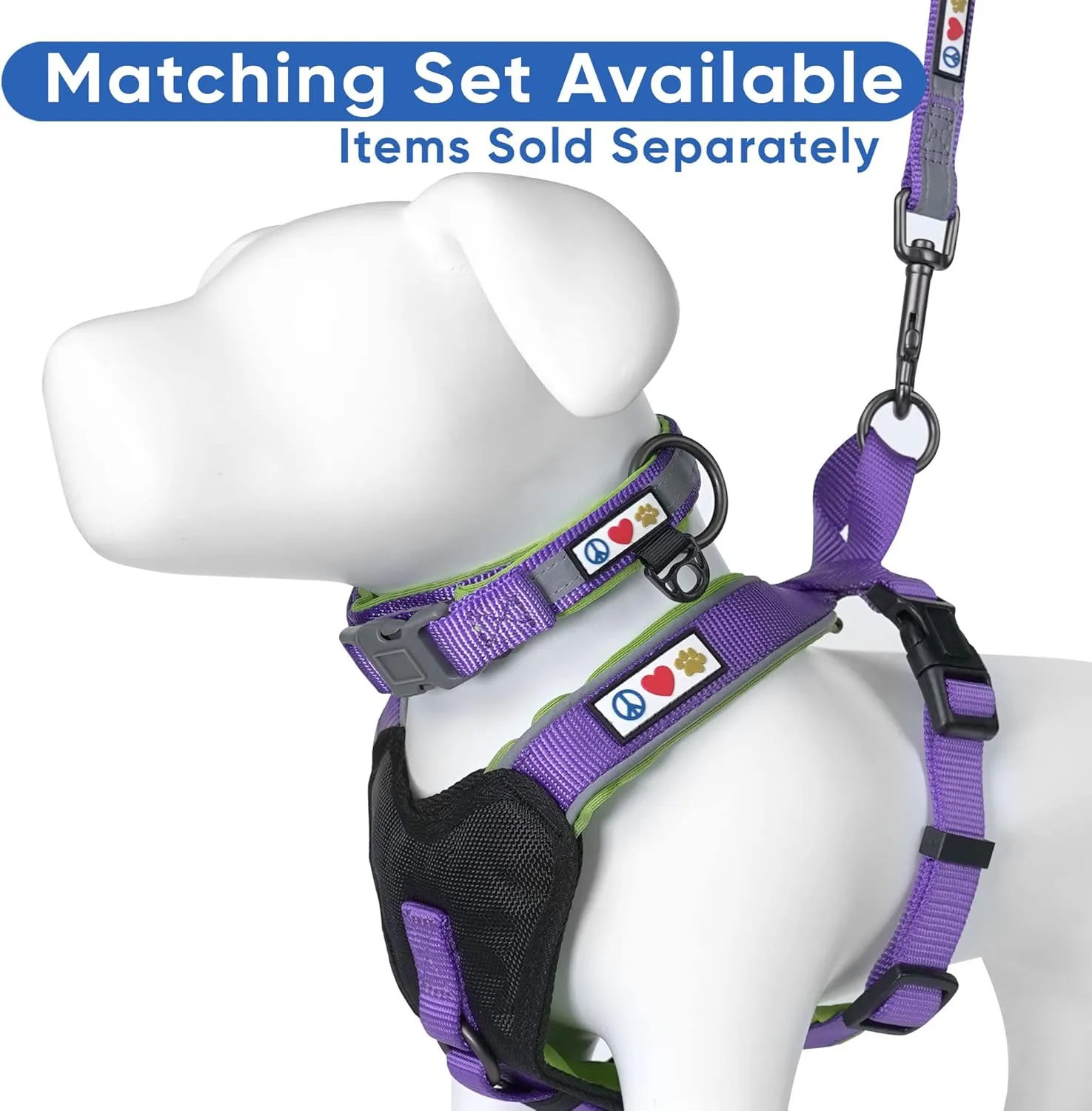 Pawtitas Reflective Dog Harness Padded Dog Harness Provides Comfort Control for a Walk or Running Great Pet Accessories Dog Vest S Small Purple Dog Harness