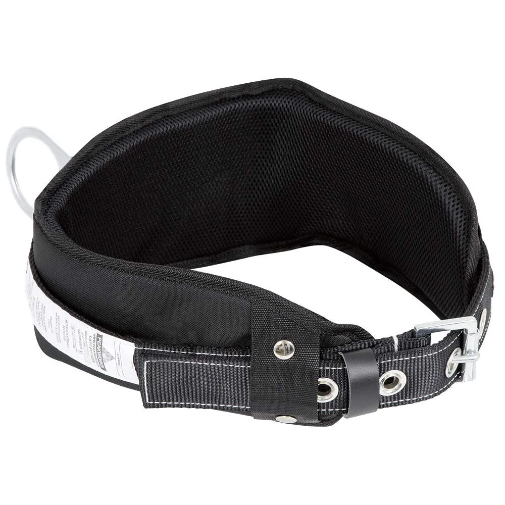 Peakworks Fall Protection Safety Harness Restraint Belt with Padded Lumbar Support, 1 D-Ring, Black, XL, V8056014
