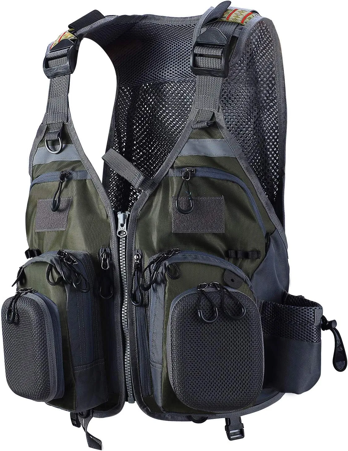 PELLOR Fly Fishing Vest, Fishing Gear Outdoor Backpack Breathable Mesh Fishing Vest Backpack for Camping Hunting