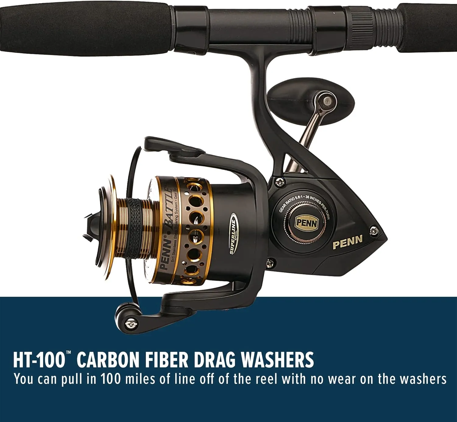 PENN Battle Spinning Reel and Fishing Rod Combo