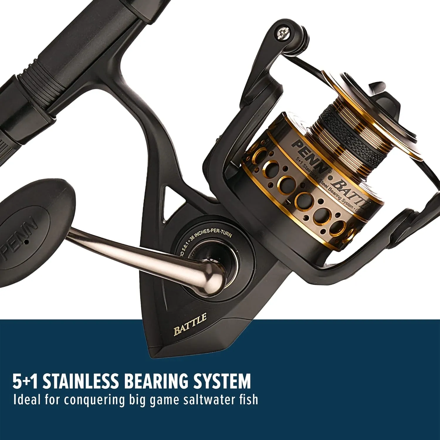 PENN Battle Spinning Reel and Fishing Rod Combo