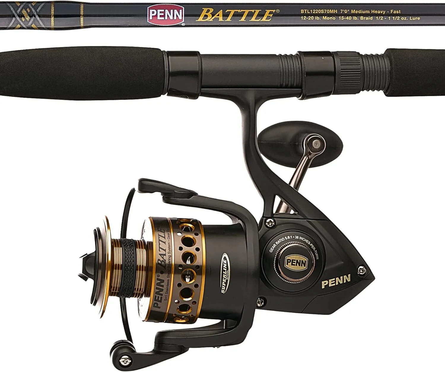 PENN Battle Spinning Reel and Fishing Rod Combo