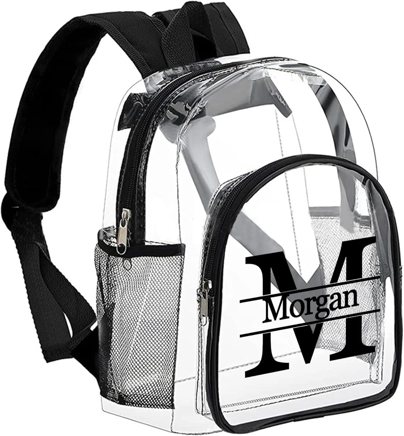Personalized Clear Backpack Custom Name, Clear Bookbag See Throug Back Pack Heavy Duty Transparent Backpack- Customized Gifts