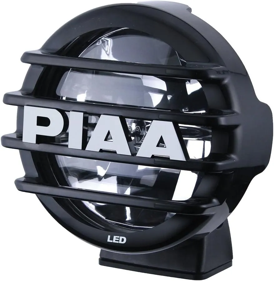 Piaa 05572 White 5-3/16-Inches Round LED Driving Light Lamp Kit with Mounting Brackets and Wiring Harness and Relay and Switch, Pack of 2