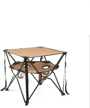 Picnic Folding Table Outdoor Camping Double Layer Storage Folding Table Portable Folding Storage Camping Round Picnic Table Portable Camping Table Hiking Camping Table Friends Camping Dinner
