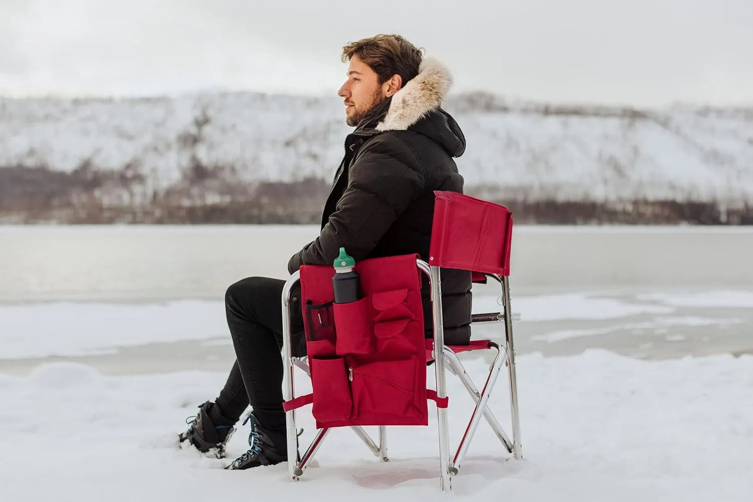 Picnic TIME Coca-Cola Enjoy Coke Sports Chair with Side Table, Beach Chair, Camp Chair for Adults, (Red)