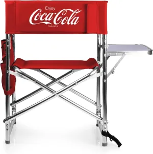 Picnic TIME Coca-Cola Enjoy Coke Sports Chair with Side Table, Beach Chair, Camp Chair for Adults, (Red)