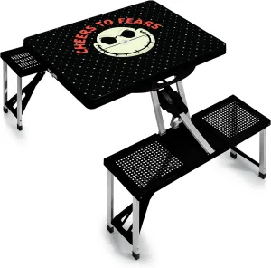 Picnic TIME Disney Minnie Mouse Folding Picnic Table, Camping Table, Outdoor Table with Umbrella Hole, (Red)