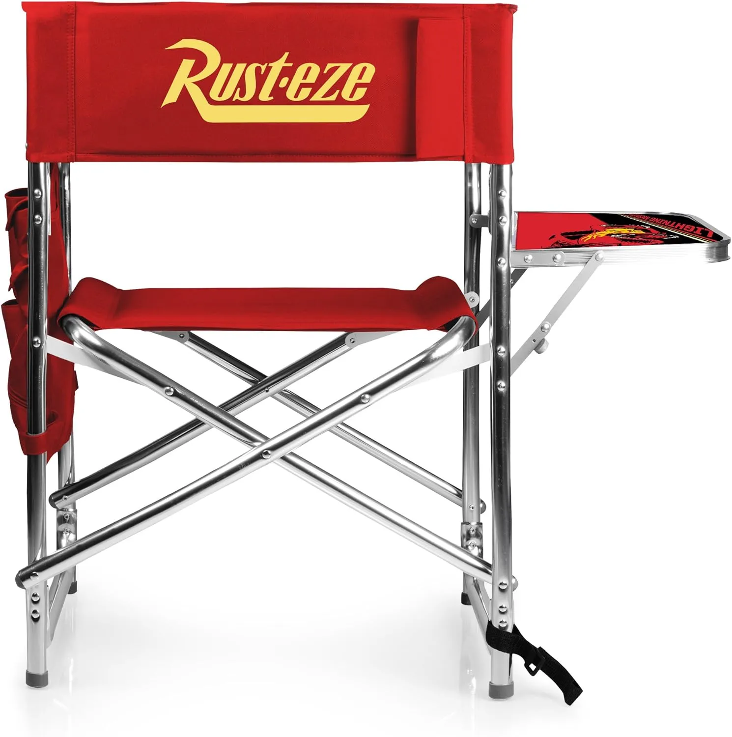PICNIC TIME Disney Pixar Cars Lightning McQueen Sports Chair with Side Table, Beach Chair, Camp Chair for Adults, (Red)