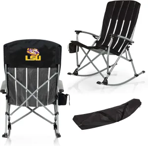PICNIC TIME NCAA Outdoor Rocking, XL Heavy Duty Camping Chair for Adults