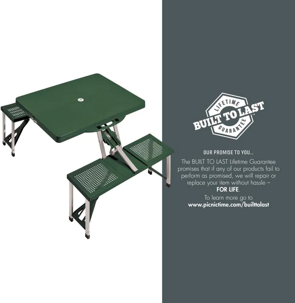 PICNIC TIME NFL New York Jets Football Field Design Portable Folding Table/Seats, Green, One Size (811-00-121-225-2)