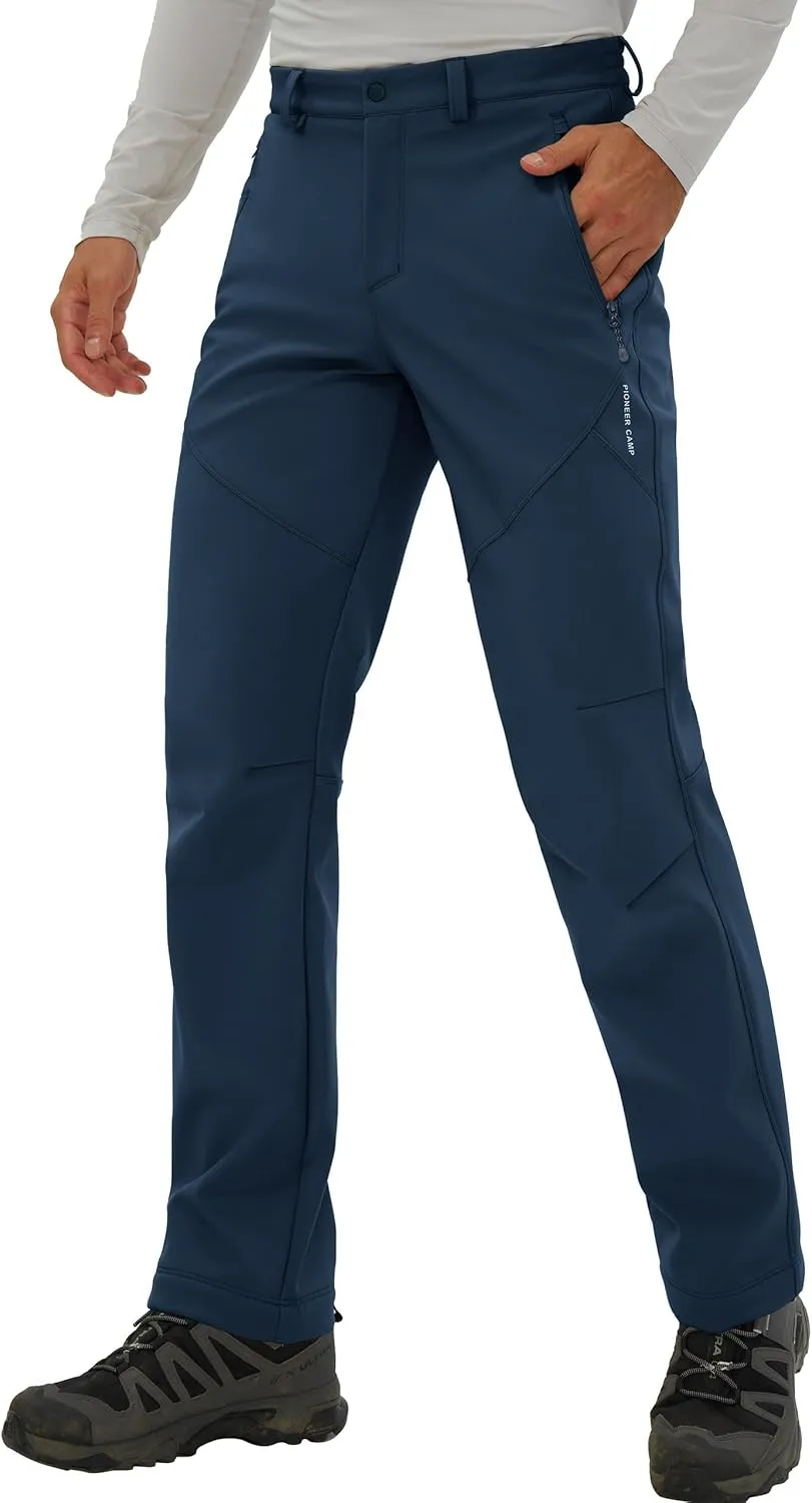 Pioneer Camp Men's Fleece Lined Outdoor Hiking Pants Insulated Waterproof Warm Softshell Windproof Work Pant