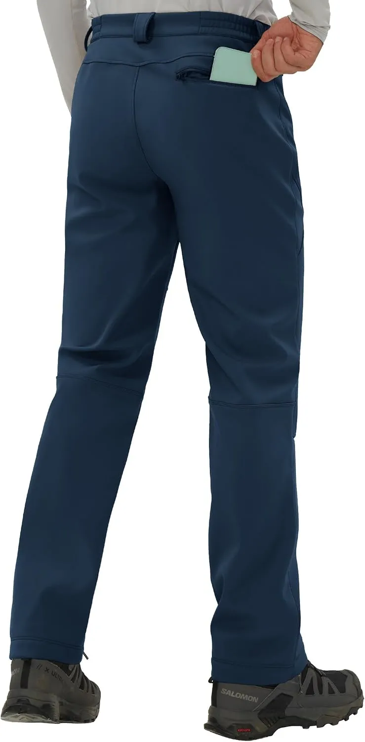 Pioneer Camp Men's Fleece Lined Outdoor Hiking Pants Insulated Waterproof Warm Softshell Windproof Work Pant