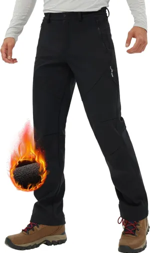 Pioneer Camp Men's Fleece Lined Outdoor Hiking Pants Insulated Waterproof Warm Softshell Windproof Work Pant