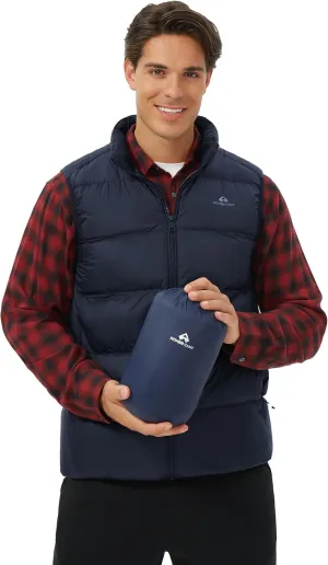Pioneer Camp Men's Lightweight Down Vest Fill Power 700 Packable Puffer Vest Sleeveless Warm Puffy Outerwear