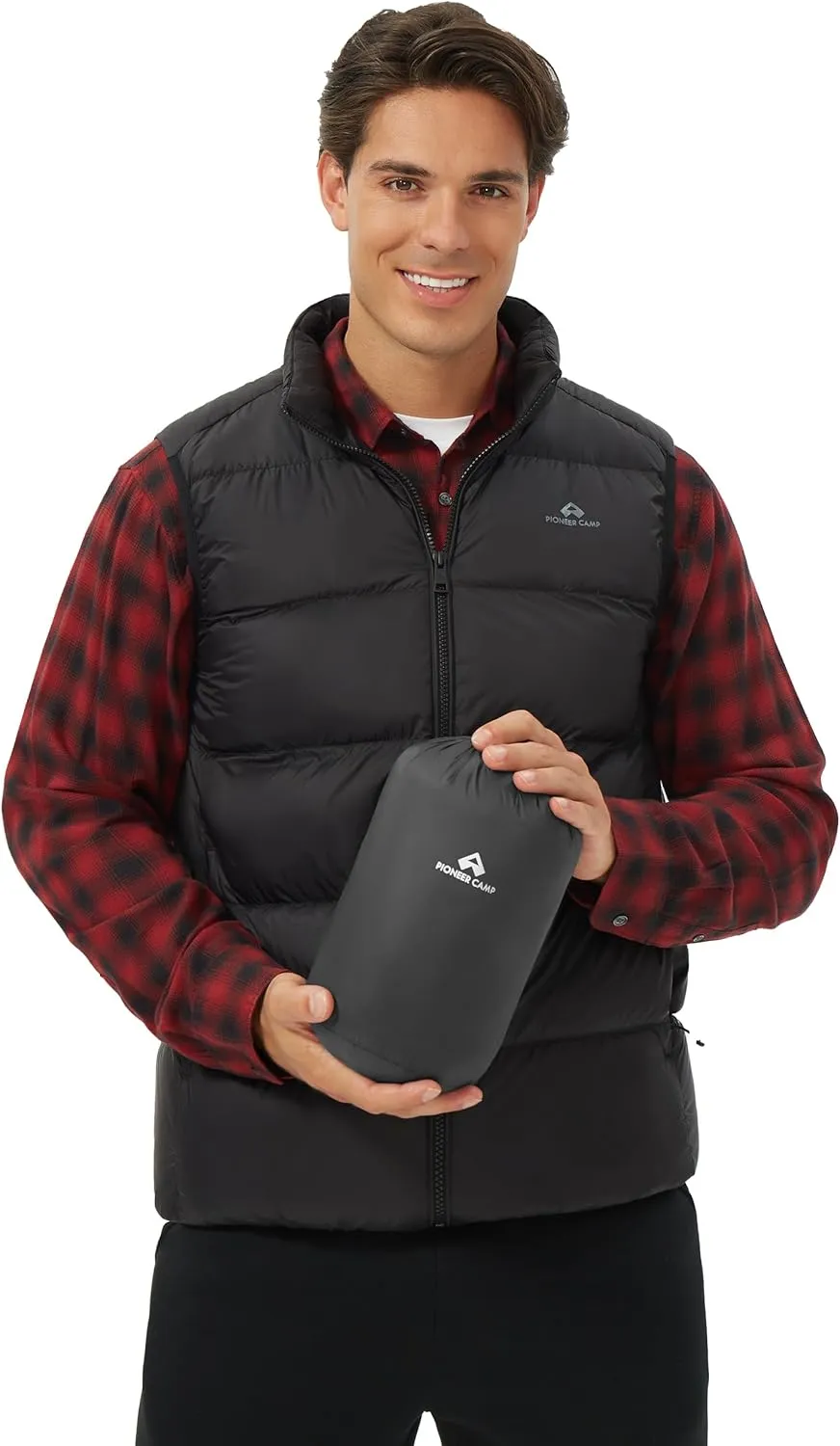 Pioneer Camp Men's Lightweight Down Vest Fill Power 700 Packable Puffer Vest Sleeveless Warm Puffy Outerwear