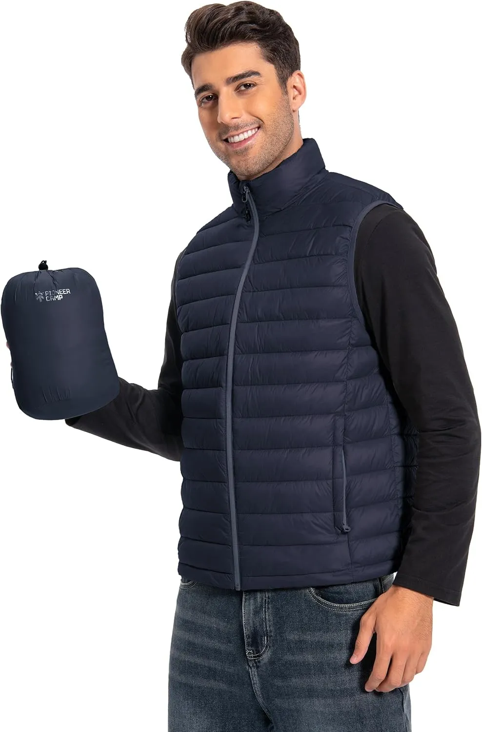 Pioneer Camp Men's Lightweight Puffer Vest Packable Water-Repellent Warm Quilted Sleeveless Outerwear for Work Casual Travel…