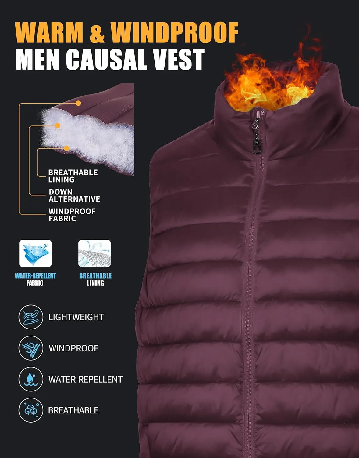 Pioneer Camp Men's Lightweight Puffer Vest Packable Water-Repellent Warm Quilted Sleeveless Outerwear for Work Casual Travel…