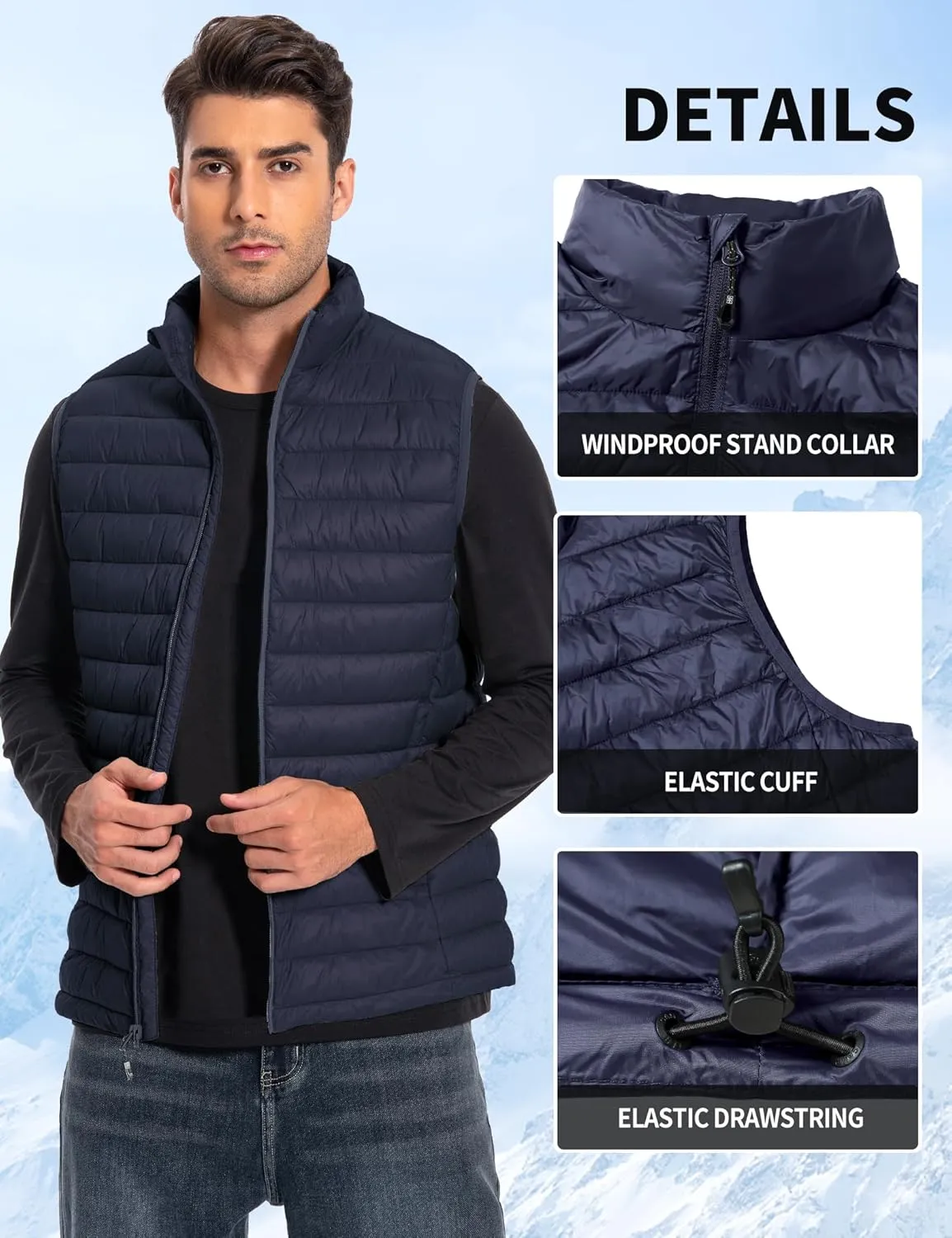 Pioneer Camp Men's Lightweight Puffer Vest Packable Water-Repellent Warm Quilted Sleeveless Outerwear for Work Casual Travel…