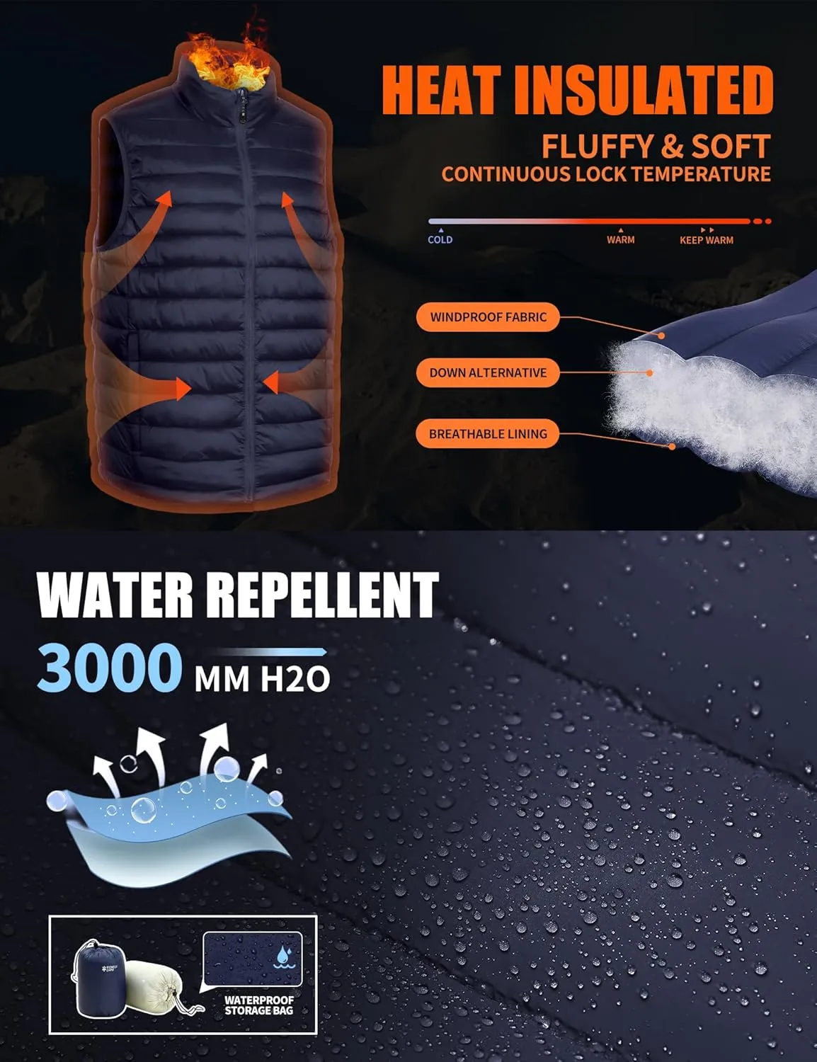 Pioneer Camp Men's Lightweight Puffer Vest Packable Water-Repellent Warm Quilted Sleeveless Outerwear for Work Casual Travel…