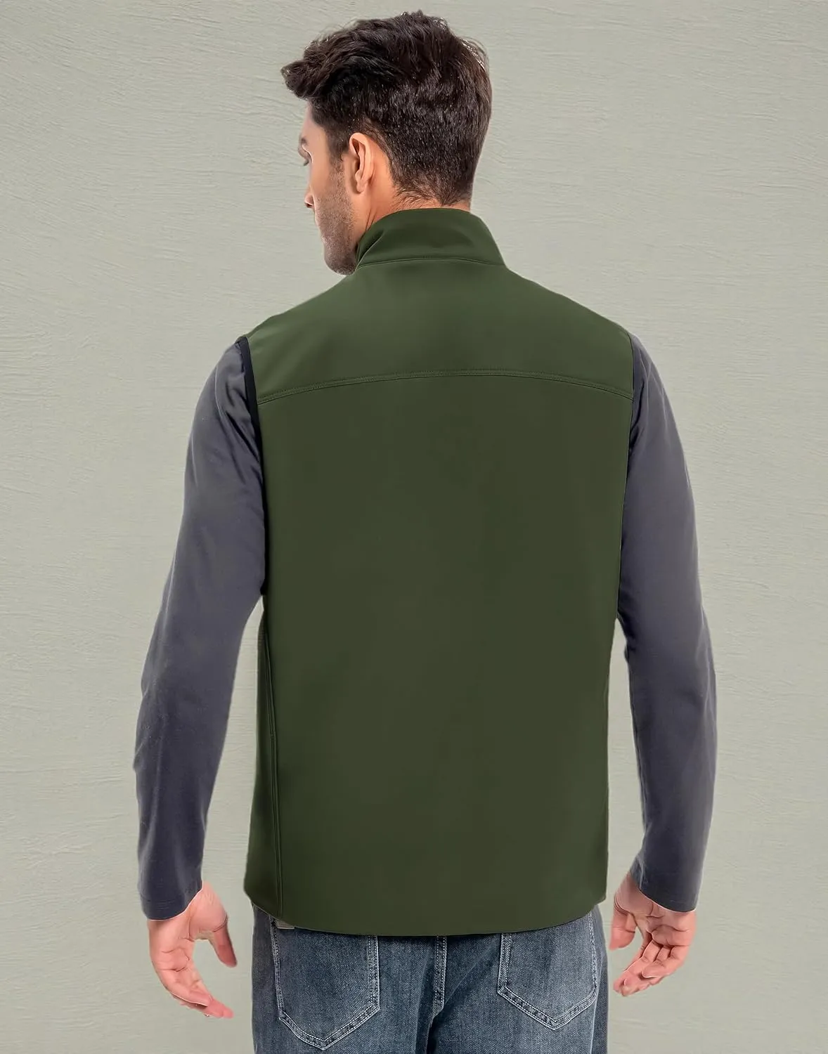 Pioneer Camp Mens Outerwear Golf Softshell Vest Windproof Fleece-Lined Lightweight Sleeveless Jacket for Travel Hiking
