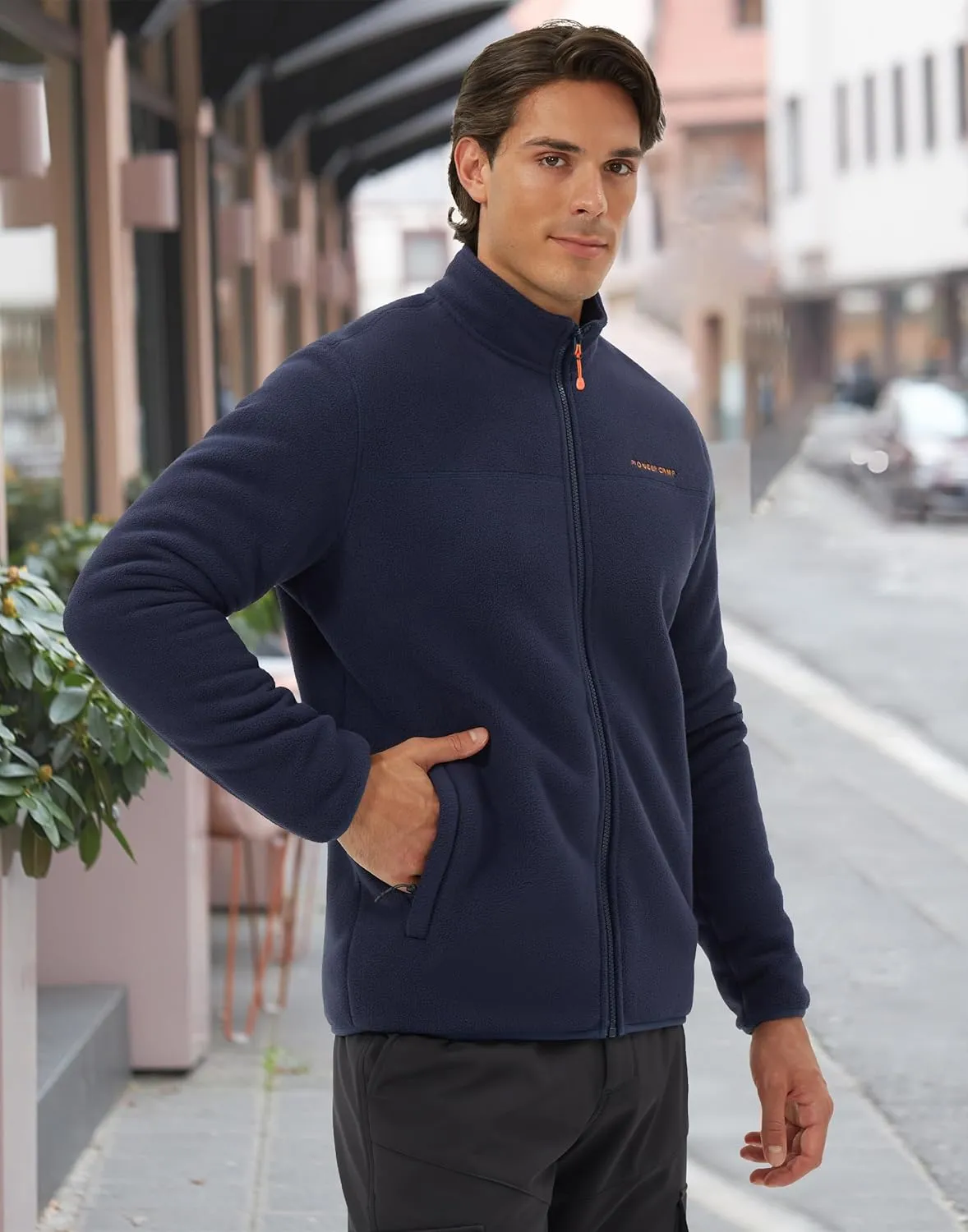 Pioneer Camp Men's Polar Fleece Sherpa Lined Jacket Warm Full Zip Up Thick Jacket Soft Outwear Winter Coat with Zipper Pocket