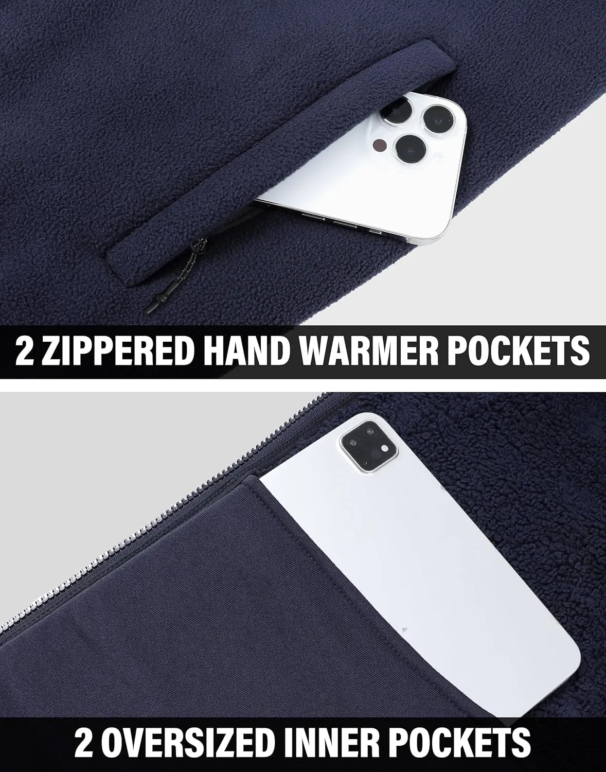 Pioneer Camp Men's Polar Fleece Sherpa Lined Jacket Warm Full Zip Up Thick Jacket Soft Outwear Winter Coat with Zipper Pocket