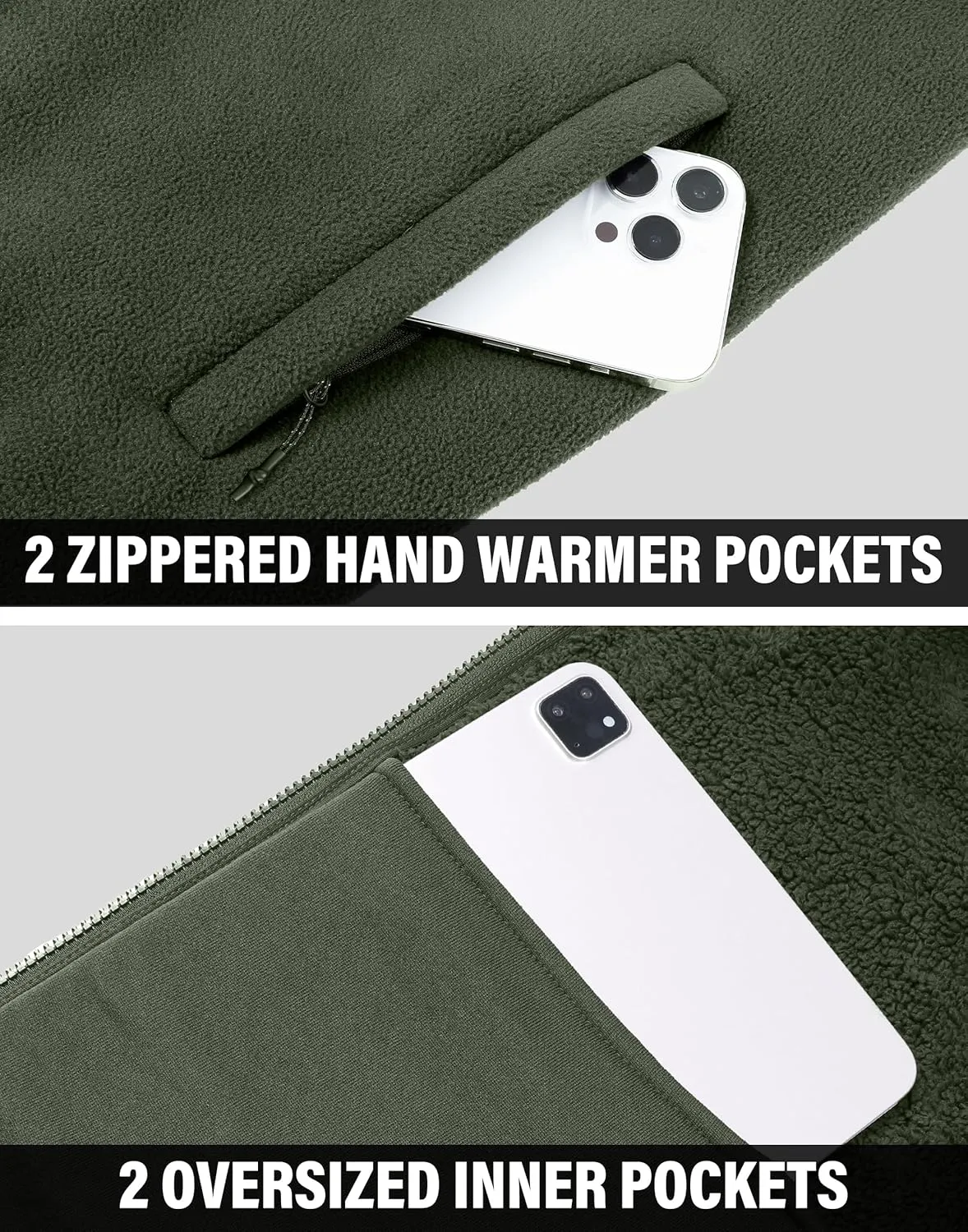 Pioneer Camp Men's Polar Fleece Sherpa Lined Jacket Warm Full Zip Up Thick Jacket Soft Outwear Winter Coat with Zipper Pocket