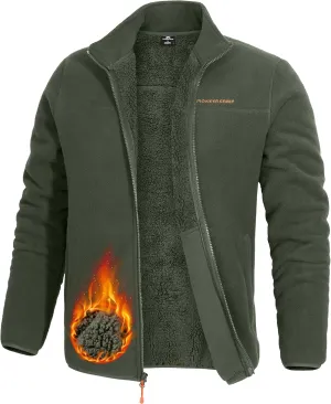 Pioneer Camp Men's Polar Fleece Sherpa Lined Jacket Warm Full Zip Up Thick Jacket Soft Outwear Winter Coat with Zipper Pocket