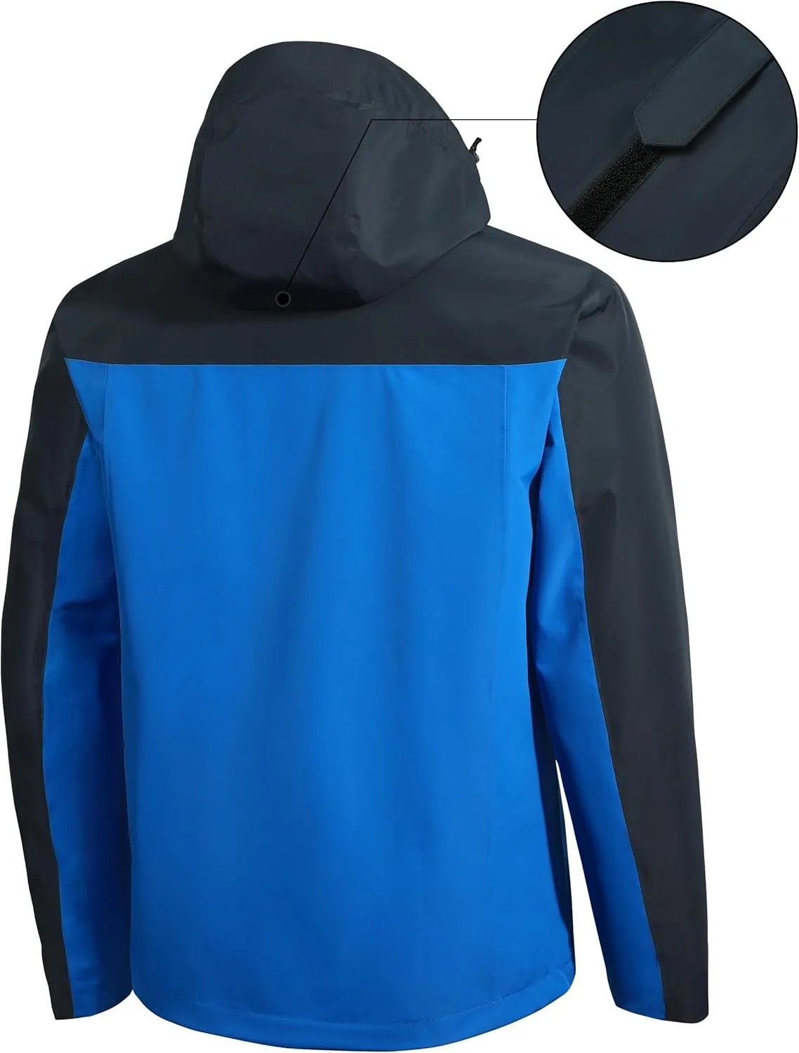 Pioneer Camp Mens Rain Jacket Waterproof Shell Jacket Hooded Lightweight Rain Coat for Outdoor Hiking 4 Pockets Windbreaker