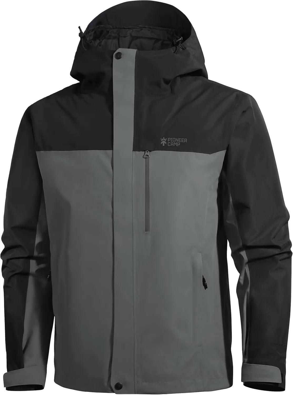Pioneer Camp Mens Rain Jacket Waterproof Shell Jacket Hooded Lightweight Rain Coat for Outdoor Hiking 4 Pockets Windbreaker