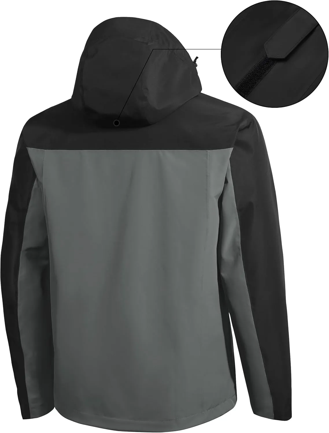 Pioneer Camp Mens Rain Jacket Waterproof Shell Jacket Hooded Lightweight Rain Coat for Outdoor Hiking 4 Pockets Windbreaker