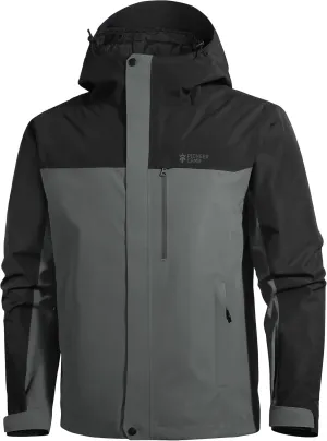 Pioneer Camp Mens Rain Jacket Waterproof Shell Jacket Hooded Lightweight Rain Coat for Outdoor Hiking 4 Pockets Windbreaker