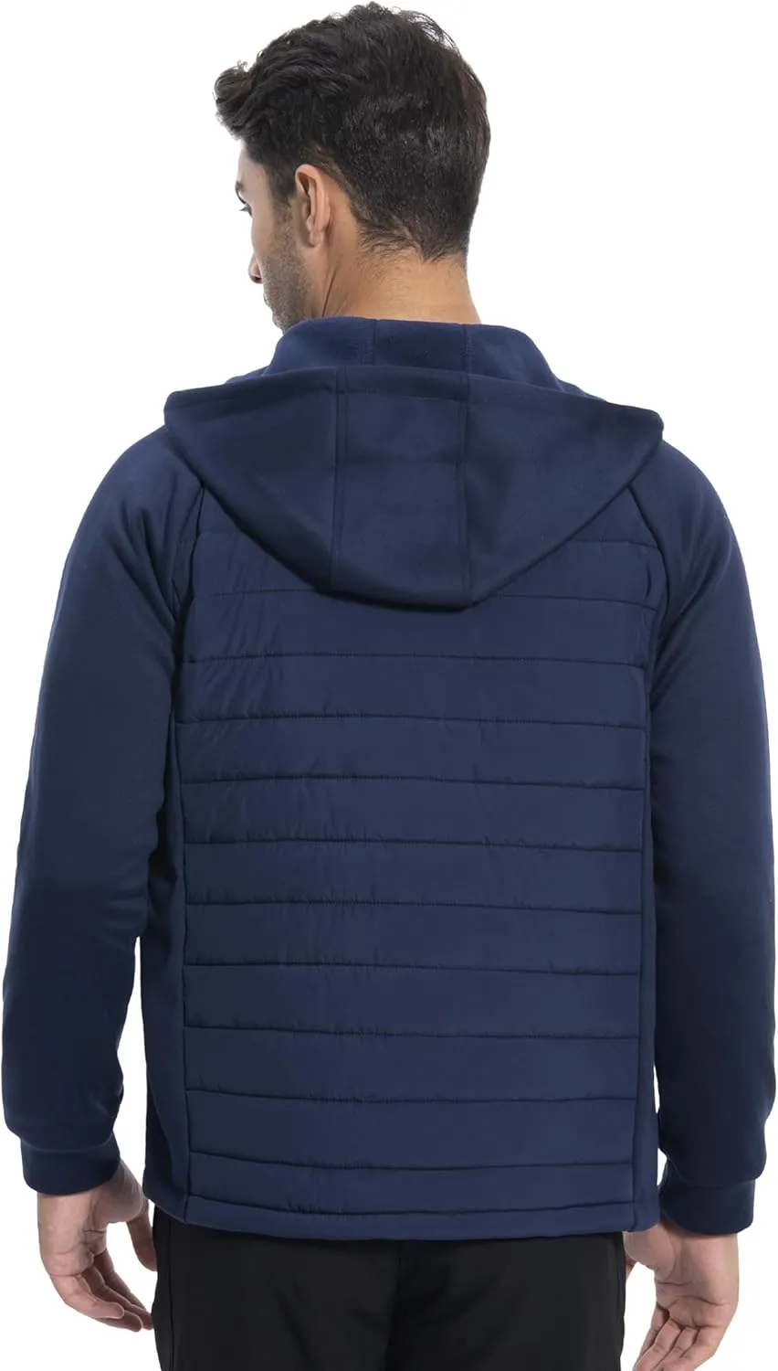 Pioneer Camp Men's Running Jacket Lightweight Puffer Jacket Hybrid Winter Warm Up Insulated Thermal Coat Hiking Golf Sports