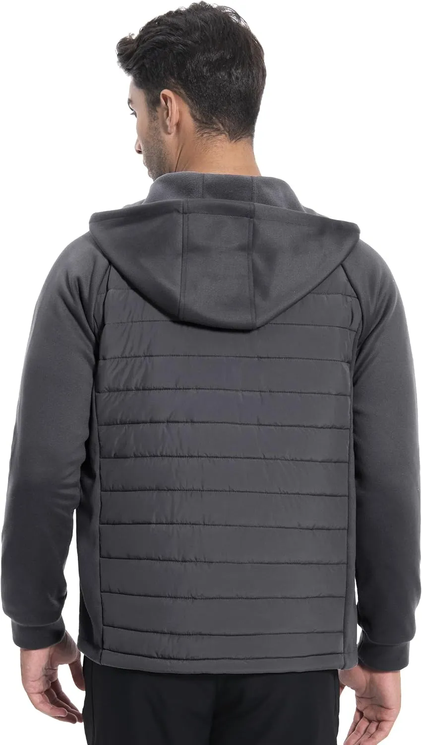 Pioneer Camp Men's Running Jacket Lightweight Puffer Jacket Hybrid Winter Warm Up Insulated Thermal Coat Hiking Golf Sports