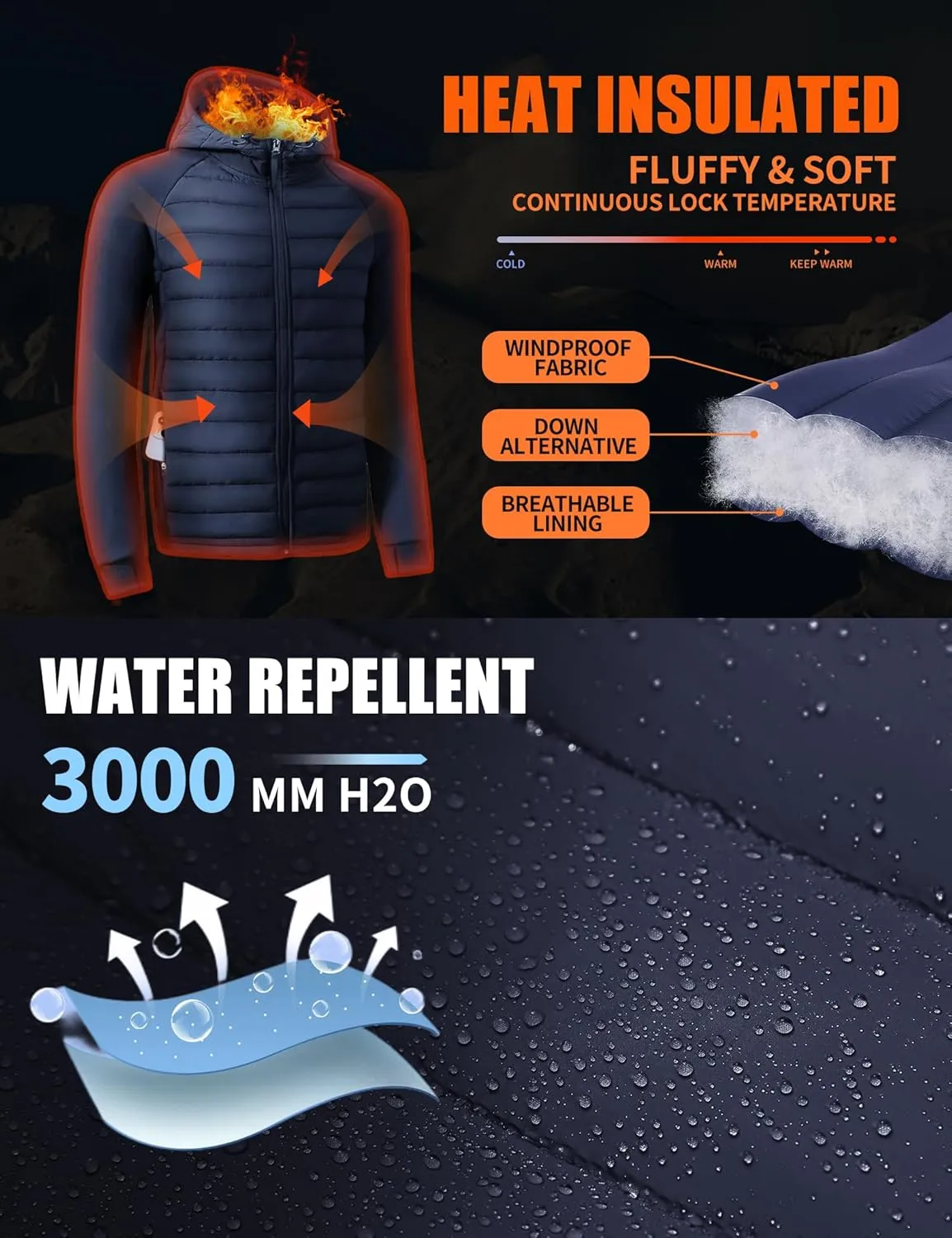 Pioneer Camp Men's Running Jacket Lightweight Puffer Jacket Hybrid Winter Warm Up Insulated Thermal Coat Hiking Golf Sports
