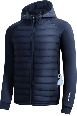 Pioneer Camp Men's Running Jacket Lightweight Puffer Jacket Hybrid Winter Warm Up Insulated Thermal Coat Hiking Golf Sports