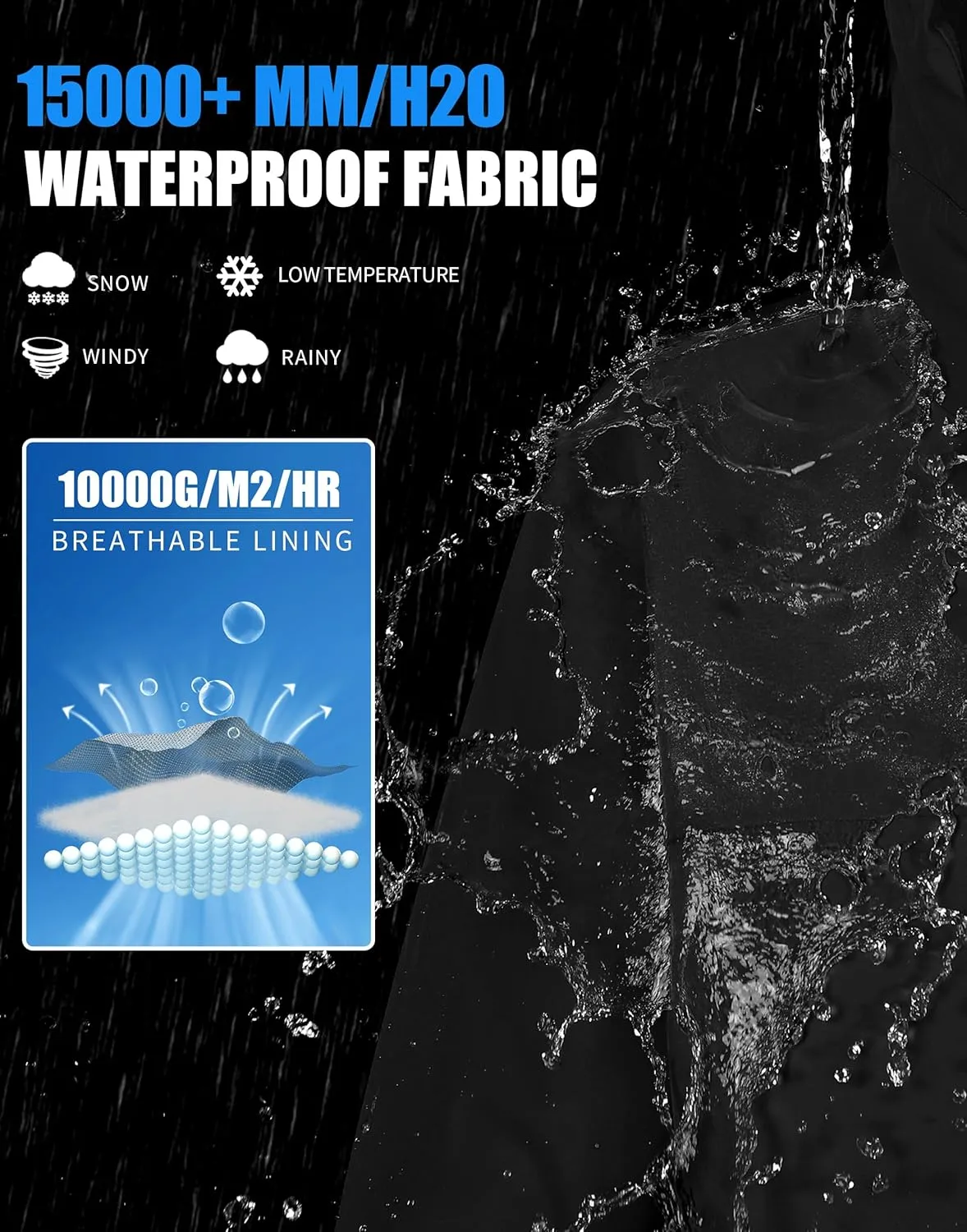Pioneer Camp Men's Waterproof Ski Jacket Insulated Winter Snow Coat Warm Windproof Mountain Snowboard Hooded Raincoat Gear