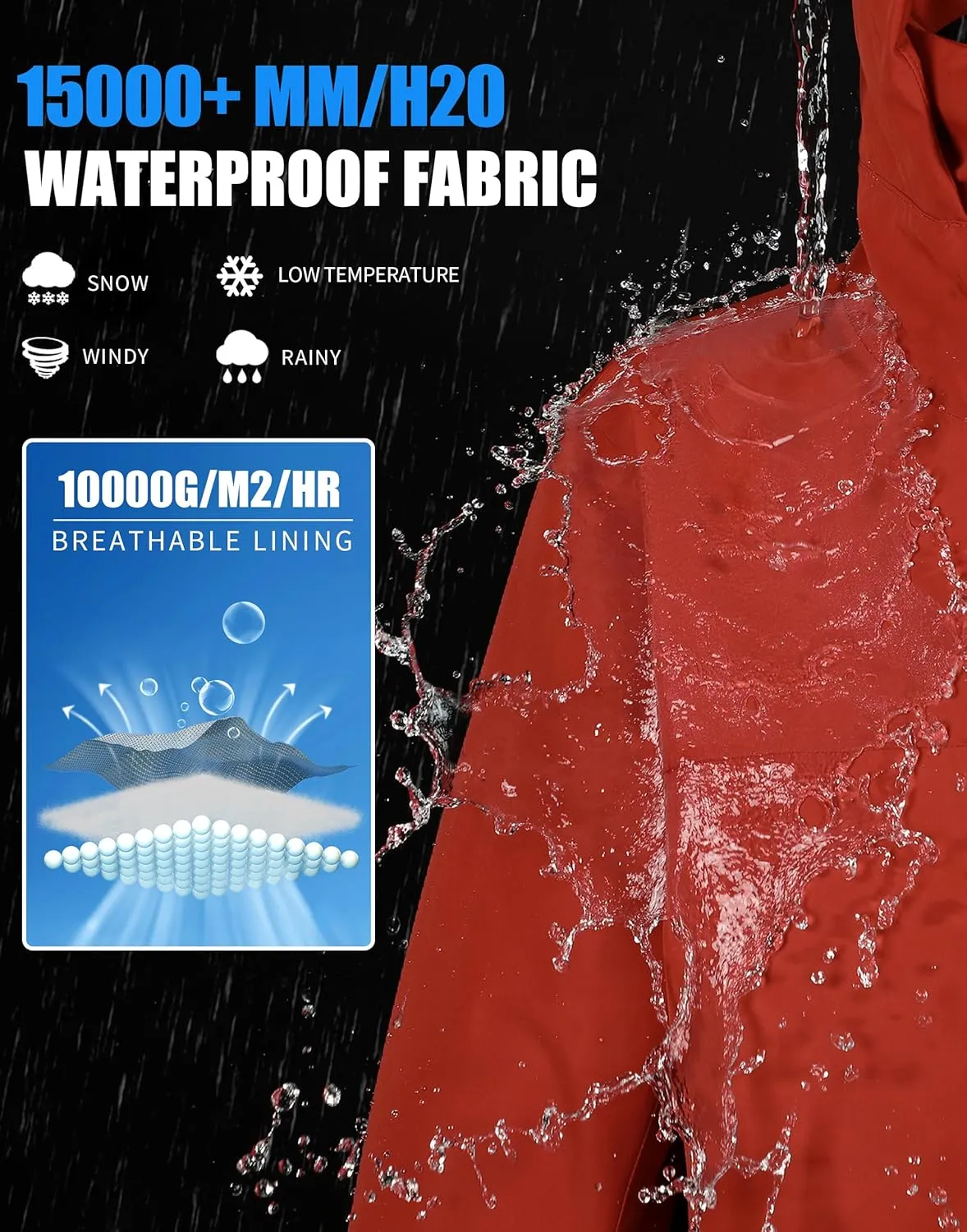 Pioneer Camp Men's Waterproof Ski Jacket Insulated Winter Snow Coat Warm Windproof Mountain Snowboard Hooded Raincoat Gear